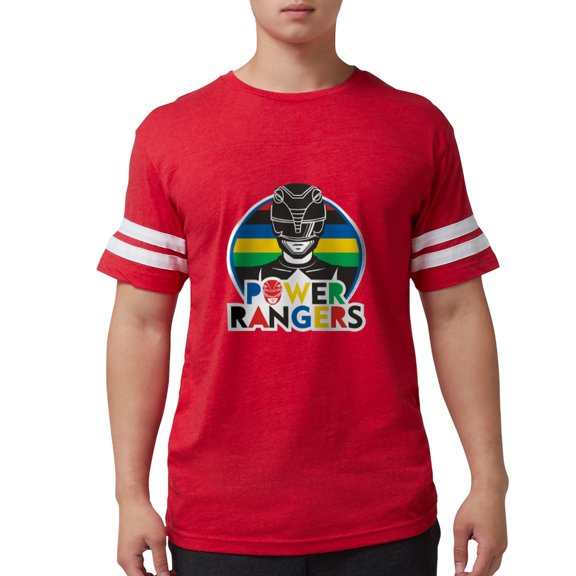 CafePress - Power Rangers Black Ranger Men's Football T Shirt - Mens Football Shirt