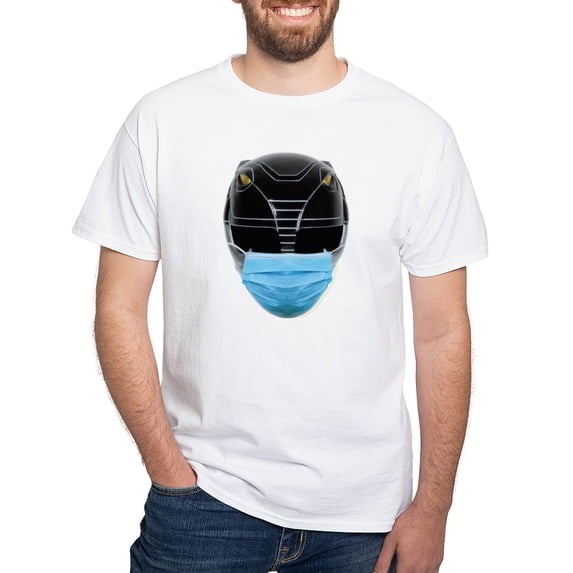 CafePress - Power Rangers Black Ranger Wea Men's Value T Shirt - Men's White Classic Cotton T-Shirts