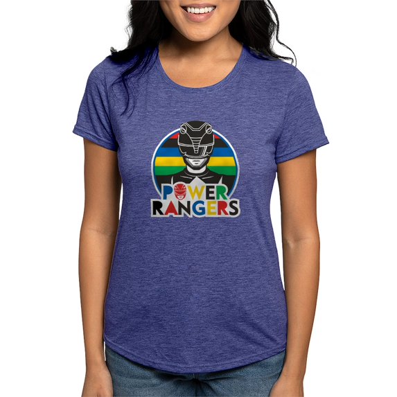 CafePress - Power Rangers Black Ranger Women's Deluxe T Shirt - Womens Tri-blend T-Shirt