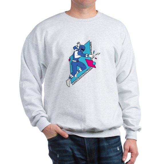 CafePress - Power Rangers Blue Range - Crew Neck Sweatshirt