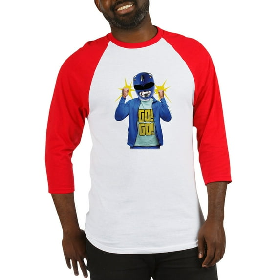 CafePress - Power Rangers Blue Ranger Go! - Cotton Baseball Jersey, 3/4 Raglan Sleeve Shirt