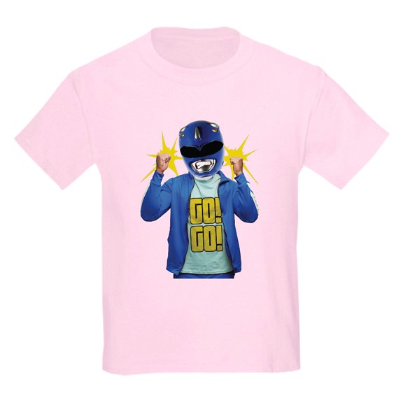 CafePress - Power Rangers Blue Ranger Go! Go! Kids T Shirt - Light T-Shirt Kids XS-XL