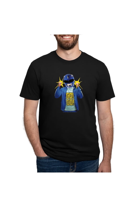 - Power Rangers Blue Ranger Go! Men's Deluxe T Shirt - Mens Tri-blend T-Shirt