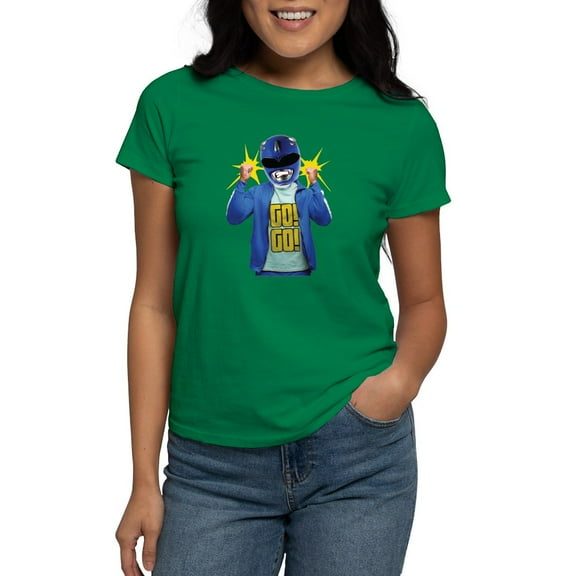 CafePress - Power Rangers Blue Ranger Go Women's Value T Shirt - Women's Traditional Fit Dark T-Shirt