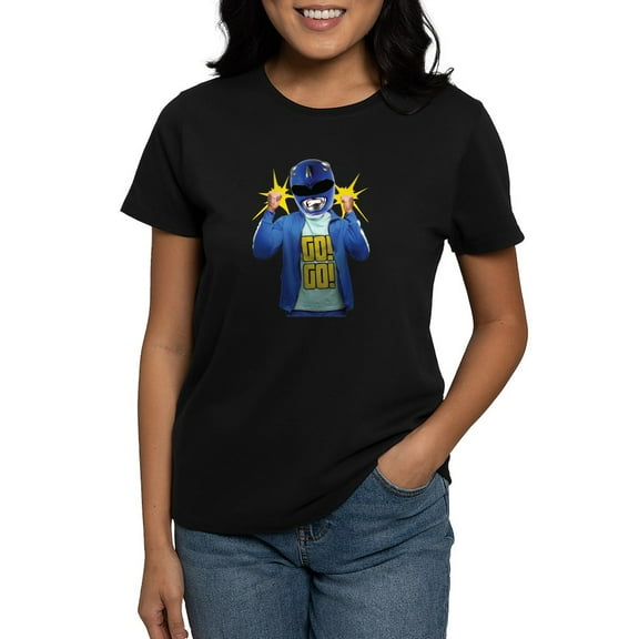 CafePress - Power Rangers Blue Ranger Go Women's Value T Shirt - Women's Traditional Fit Dark T-Shirt