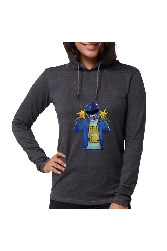 - Power Rangers Blue Ranger Go! - Womens Hooded Shirt
