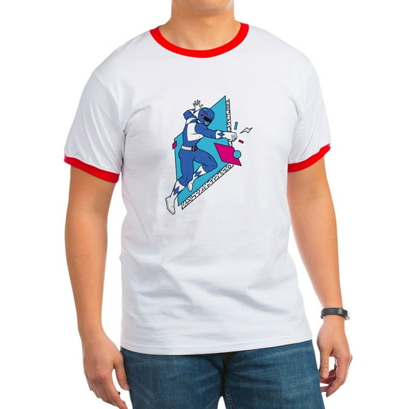CafePress - Power Rangers Blue Ranger Pun Men's Ringer T Shirt - 100% Cotton Ringed T-Shirt