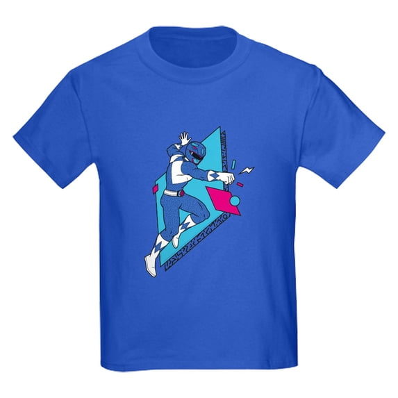 CafePress - Power Rangers Blue Ranger Punching Kids T Shirt - Dark T-Shirt Kids XS-XL