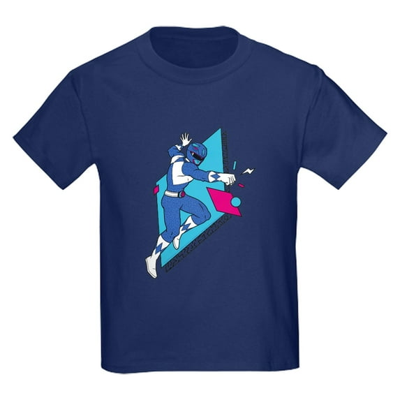 CafePress - Power Rangers Blue Ranger Punching Kids T Shirt - Dark T-Shirt Kids XS-XL