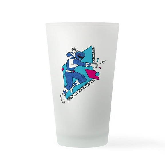 CafePress - Power Rangers Blue Ranger Punching - Pint Glass, Drinking Glass, 16 oz. CafePress
