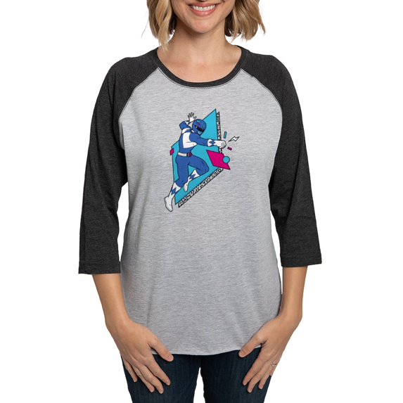 CafePress - Power Rangers Blue Ranger Women's Baseball T Shirt - Womens Baseball Tee