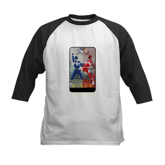 CafePress - Power Rangers Disco Kids Baseball T Shirt - Kids Cotton Baseball Jersey, 3/4 Sleeve Shirt