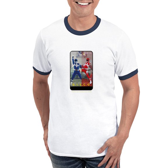 CafePress - Power Rangers Disco Men's Ringer T Shirt - 100% Cotton Ringed T-Shirt