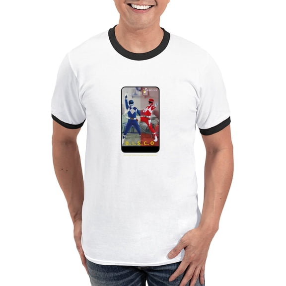 CafePress - Power Rangers Disco Men's Ringer T Shirt - 100% Cotton Ringed T-Shirt