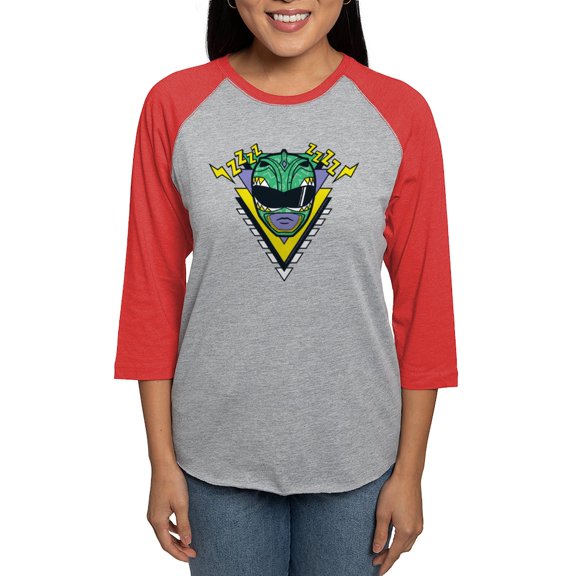 CafePress - Power Rangers Green Range Women's Baseball T Shirt - Womens Baseball Tee