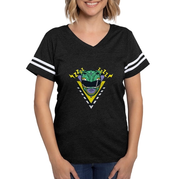 CafePress - Power Rangers Green Range Women's Football T Shirt - Womens Football Shirt