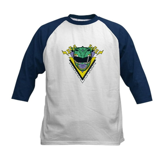 CafePress - Power Rangers Green Ranger Z Kids Baseball T Shirt - Kids Cotton Baseball Jersey, 3/4 Sleeve Shirt