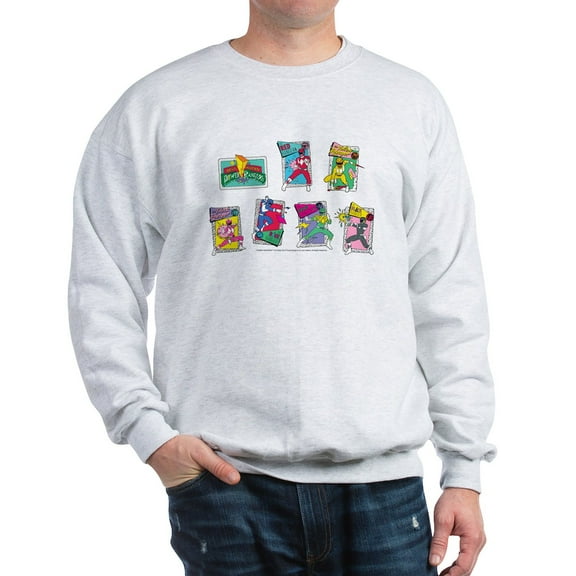 CafePress - Power Rangers Group Shot - Crew Neck Sweatshirt