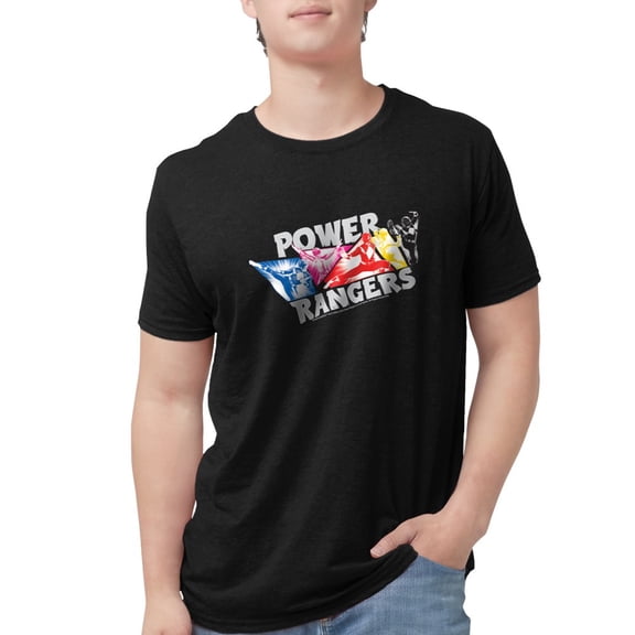 CafePress - Power Rangers Hero Poses Men's Deluxe T Shirt - Mens Tri-blend T-Shirt