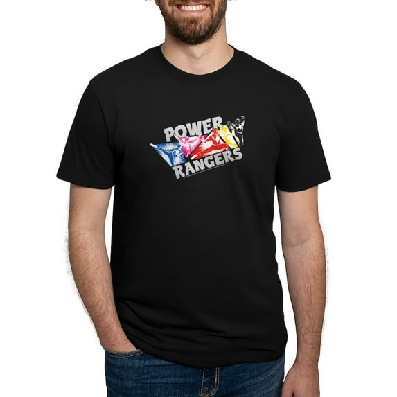 CafePress - Power Rangers Hero Poses Men's Deluxe T Shirt - Mens Tri-blend T-Shirt