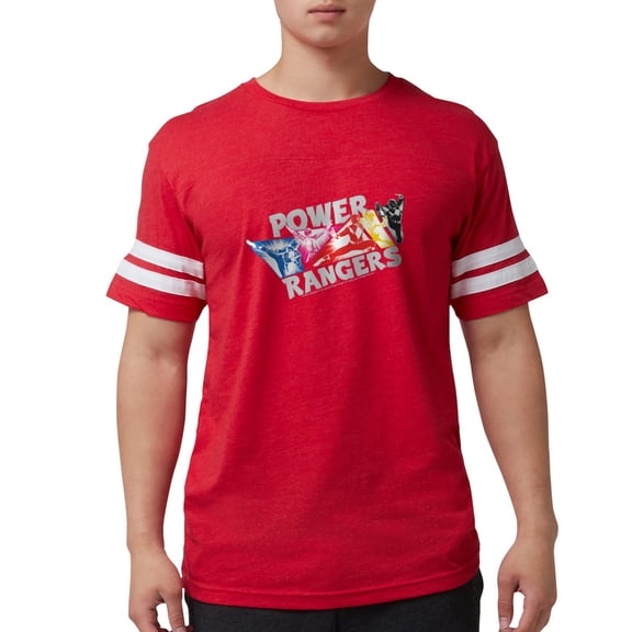 CafePress - Power Rangers Hero Poses Men's Football T Shirt - Mens Football Shirt