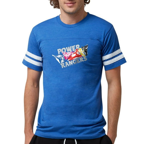 CafePress - Power Rangers Hero Poses Men's Football T Shirt - Mens Football Shirt