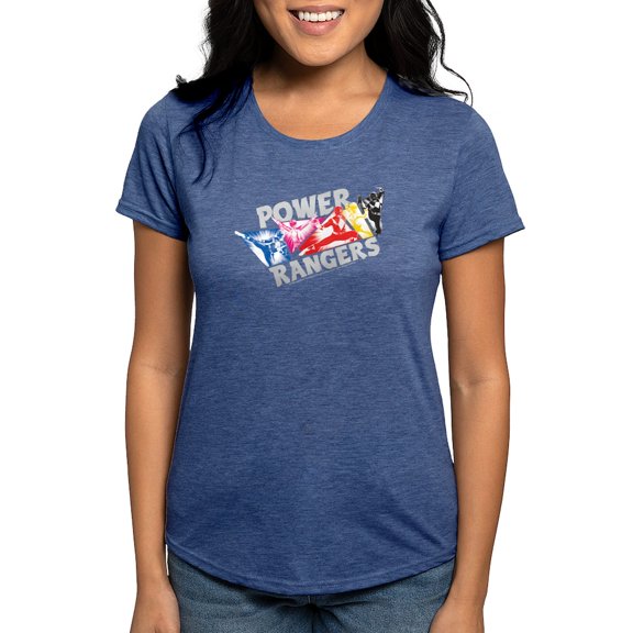 CafePress - Power Rangers Hero Poses Women's Deluxe T Shirt - Womens Tri-blend T-Shirt