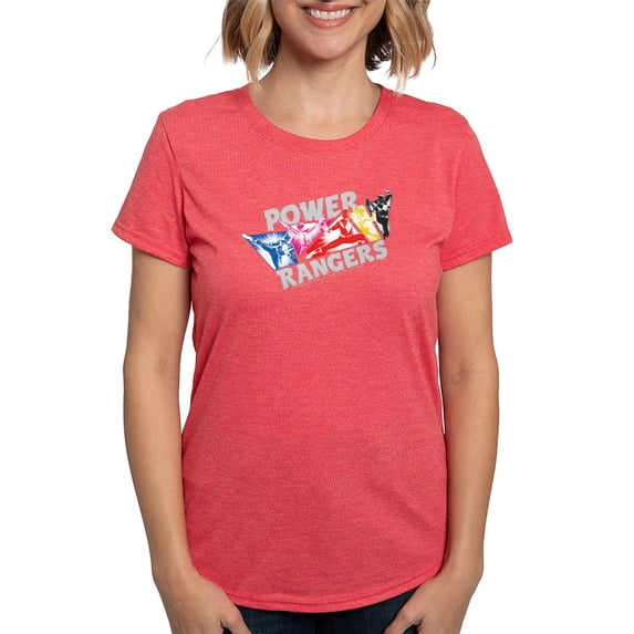 CafePress - Power Rangers Hero Poses Women's Deluxe T Shirt - Womens Tri-blend T-Shirt