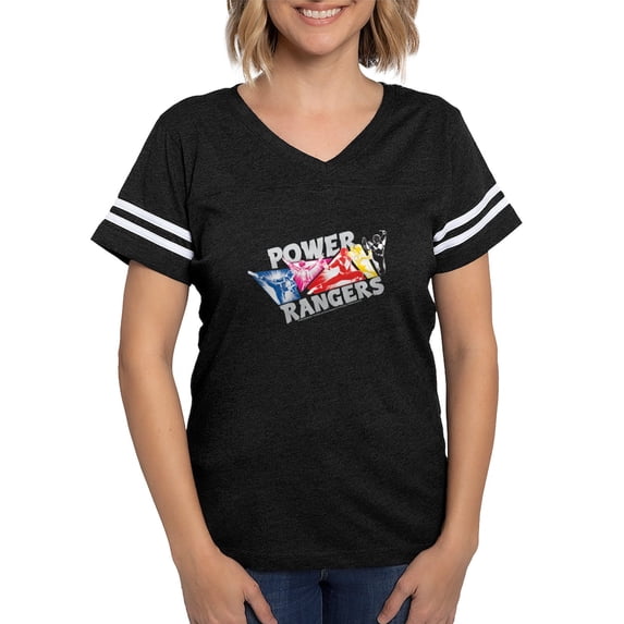 CafePress - Power Rangers Hero Poses Women's Football T Shirt - Womens Football Shirt