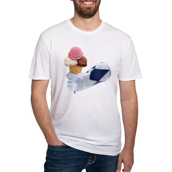 CafePress - Power Rangers Holding Ice Cr Men's Classic T Shirt - Fitted T-Shirt, Vintage Fit Soft Cotton Tee