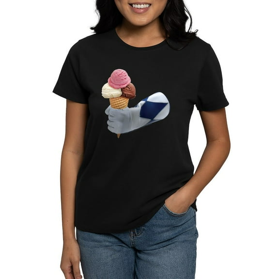 CafePress - Power Rangers Holding Ice Cr Women's Value T Shirt - Women's Traditional Fit Dark T-Shirt