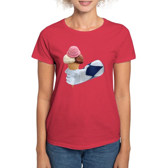 CafePress - Power Rangers Holding Ice Cr Women's Value T Shirt - Women's Traditional Fit Dark T-Shirt