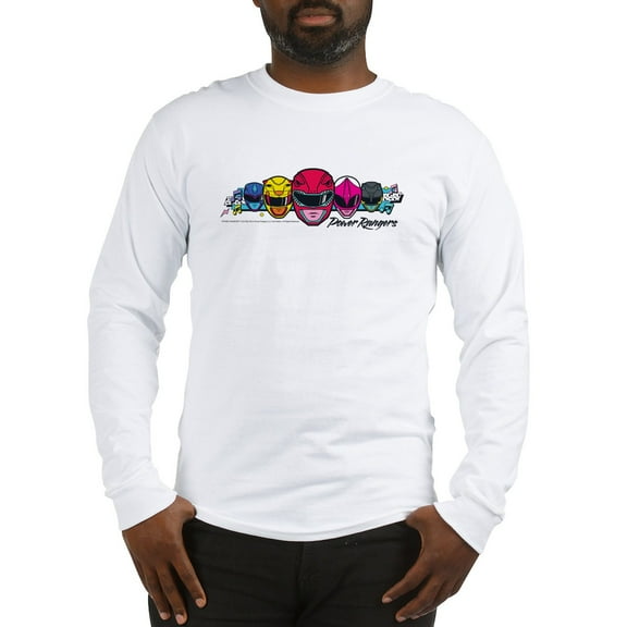 CafePress - Power Rangers Linear Hel Men's Long Sleeve T Shirt - Unisex Cotton Long Sleeve T-Shirt