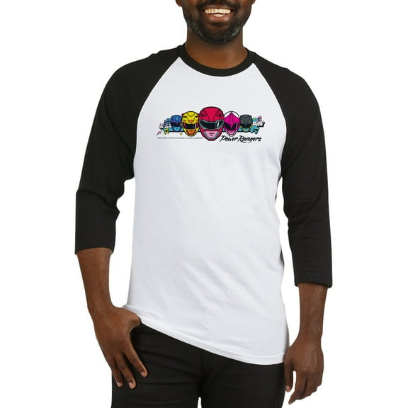 CafePress - Power Rangers Linear Helmets - Cotton Baseball Jersey, 3/4 Raglan Sleeve Shirt