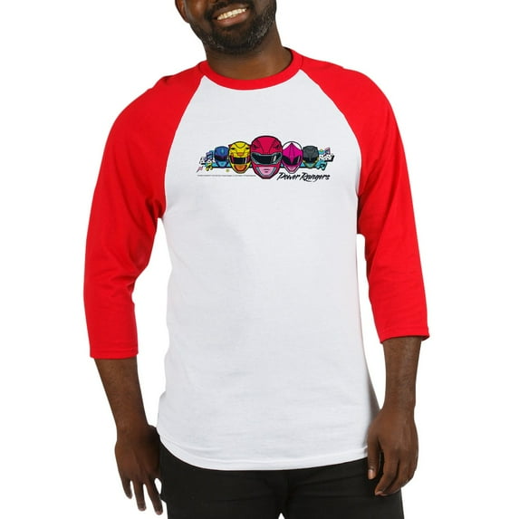 CafePress - Power Rangers Linear Helmets - Cotton Baseball Jersey, 3/4 Raglan Sleeve Shirt