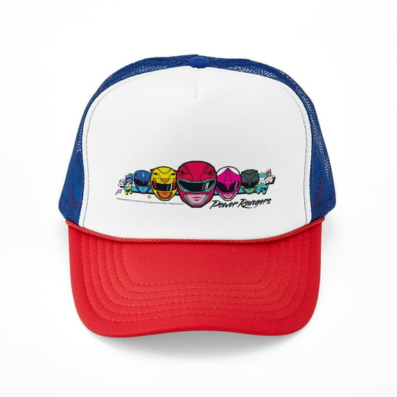 CafePress - Power Rangers Linear Helmets - Adjustable Unisex Printed Trucker Hat with Mesh Back