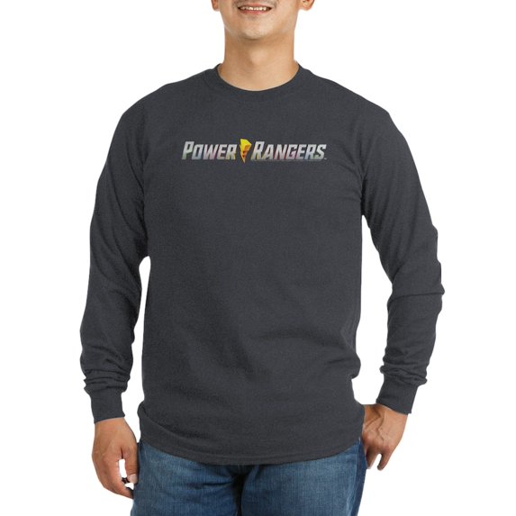 CafePress - Power Rangers Linear Log Men's Long Sleeve T Shirt - Long Sleeve Dark T-Shirt