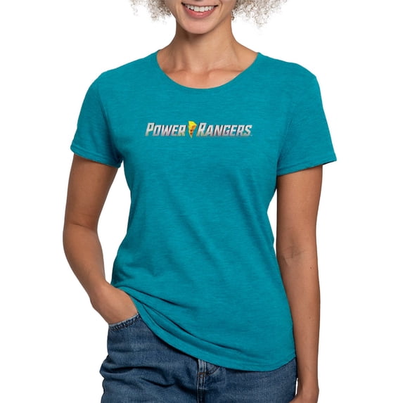CafePress - Power Rangers Linear Logo Women's Deluxe T Shirt - Womens Tri-blend T-Shirt