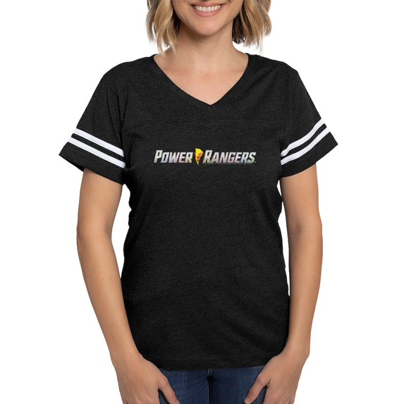 CafePress - Power Rangers Linear Logo Women's Football T Shirt - Womens Football Shirt