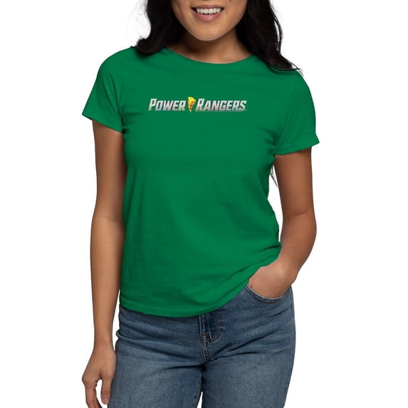 CafePress - Power Rangers Linear Logo Women's Value T Shirt - Women's Traditional Fit Dark T-Shirt