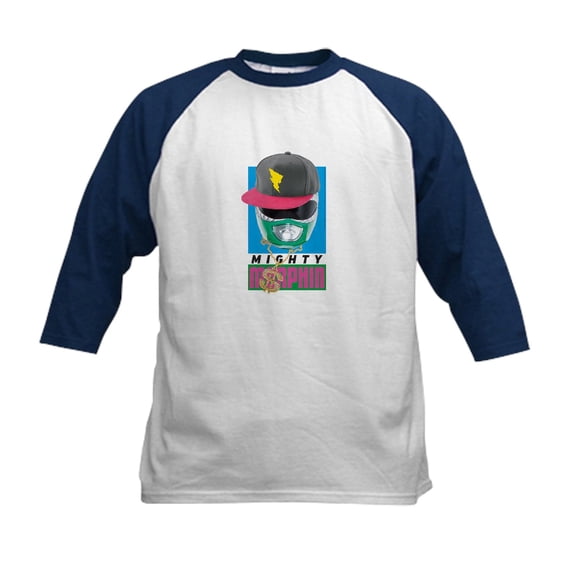 CafePress - Power Rangers Mighty Morphin Kids Baseball T Shirt - Kids Cotton Baseball Jersey, 3/4 Sleeve Shirt