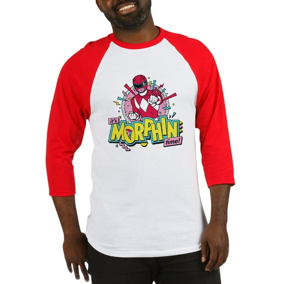 CafePress - Power Rangers Morphin Time - Cotton Baseball Jersey, 3/4 Raglan Sleeve Shirt