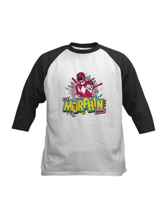 - Power Rangers Morphin Time Kids Baseball T Shirt - Kids Cotton Baseball Jersey, 3/4 Sleeve Shirt