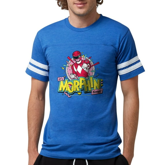 CafePress - Power Rangers Morphin Time Men's Football T Shirt - Mens Football Shirt