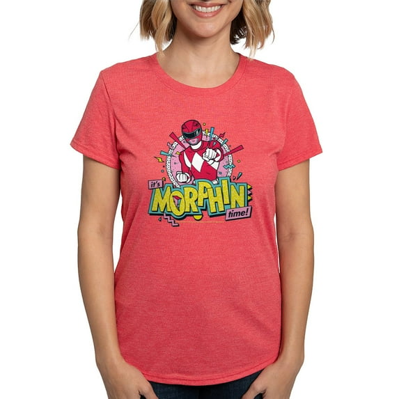 CafePress - Power Rangers Morphin Time Women's Deluxe T Shirt - Womens Tri-blend T-Shirt