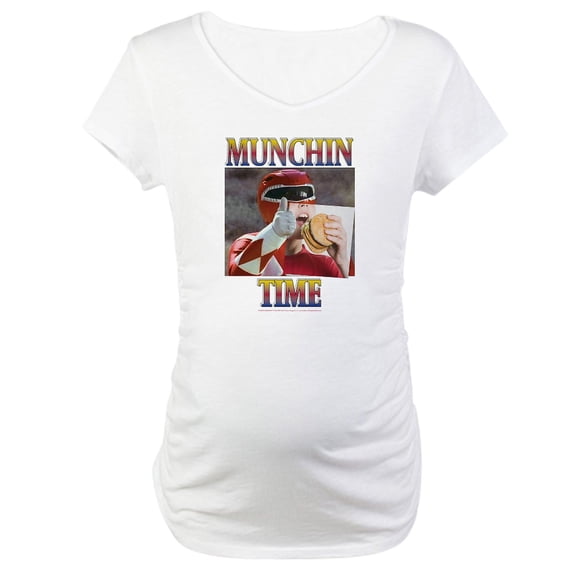CafePress - Power Rangers Munchin Ti Women's Maternity T Shirt - Cotton Maternity T-shirt, Cute & Funny Pregnancy Tee