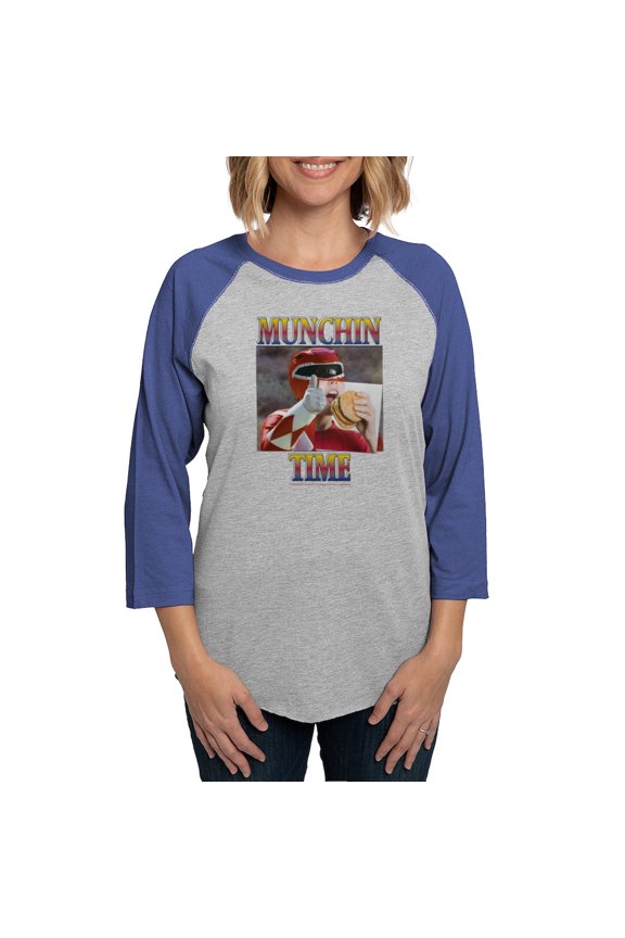 - Power Rangers Munchin Tim Women's Baseball T Shirt - Womens Baseball Tee