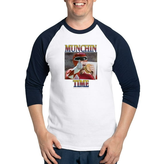 CafePress - Power Rangers Munchin Time - Cotton Baseball Jersey, 3/4 Raglan Sleeve Shirt