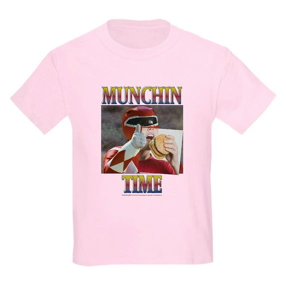 CafePress - Power Rangers Munchin Time Kids T Shirt - Light Classic Kids Graphic, Short Sleeve T-Shirt, Sizes XS-XL