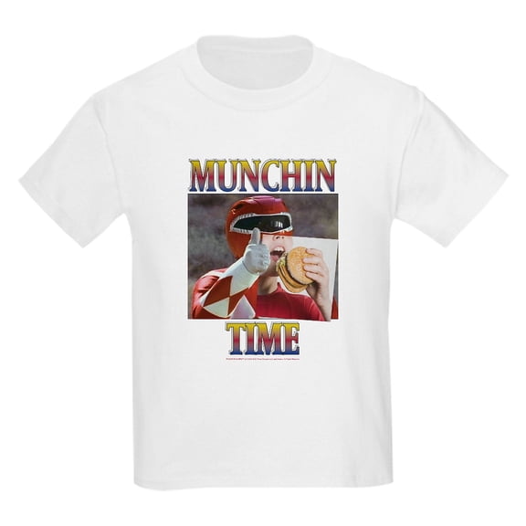 CafePress - Power Rangers Munchin Time Kids T Shirt - Light Classic Kids Graphic, Short Sleeve T-Shirt, Sizes XS-XL